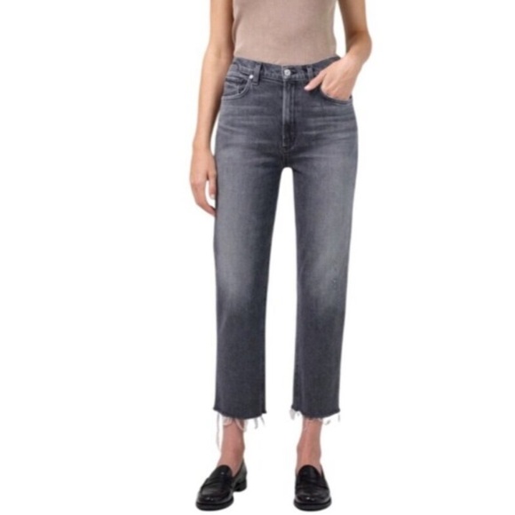 Citizens Of Humanity Denim - Citizens of Humanity Daphne Crop Jeans Premium Vintage Grey Raw Hem Women’s 30